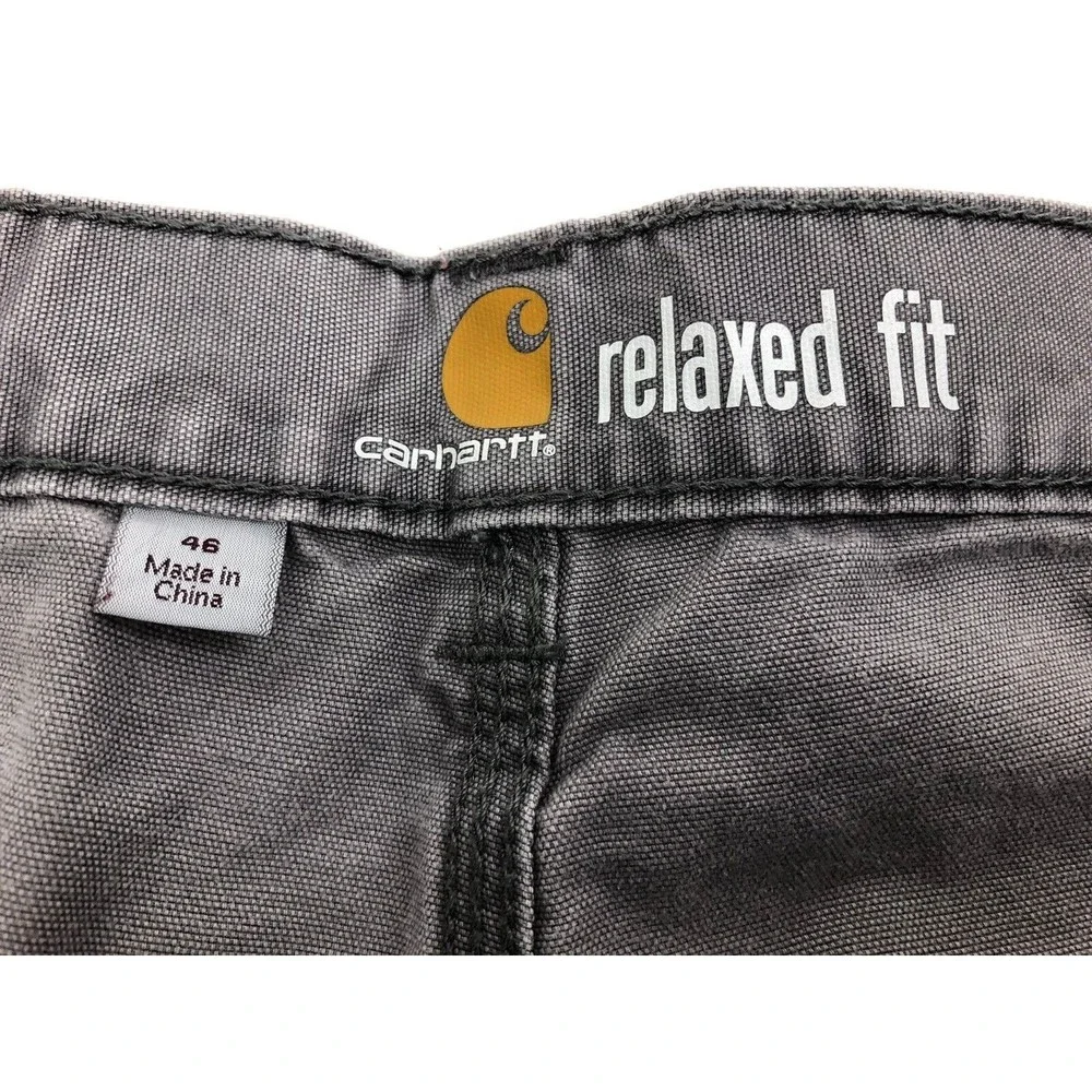 Carhartt Shorts Adult 46 Gray Canvas Cargo Work Wear Outdoors Hiking Mens Relax